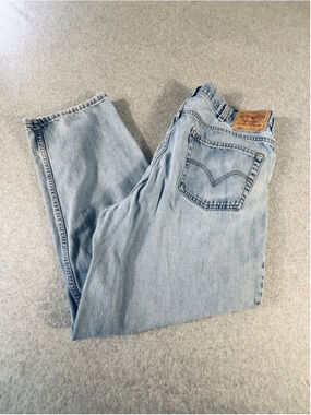 Levis 560 Comfort Fit Jeans Mens 42x32 Light Wash Loose Denim Hemmed